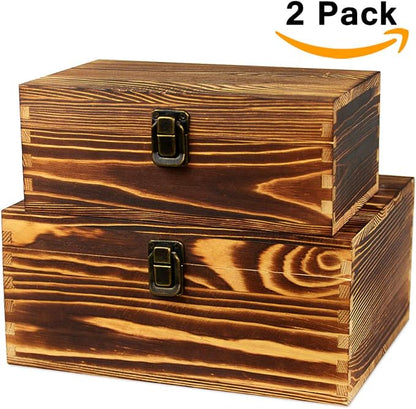 Wood Boxes Wooden Storage Box Treasure Chest Memory Hobby Preservation Rustic - Image 5