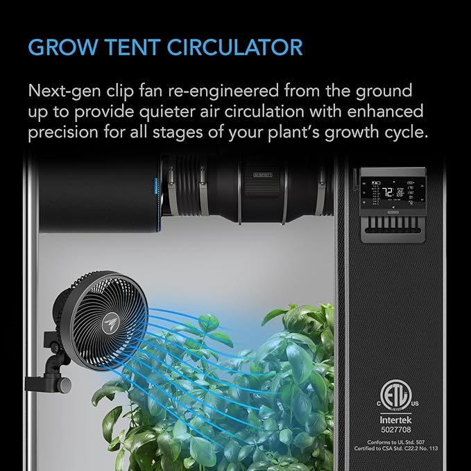 AC Infinity CLOUDRAY A6, Grow Tent Clip Fan 6” - Image 2