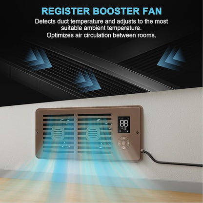 Register Booster Fan for 4" x 10" Vents Only, 10 Speeds to Control Cool and - Image 2