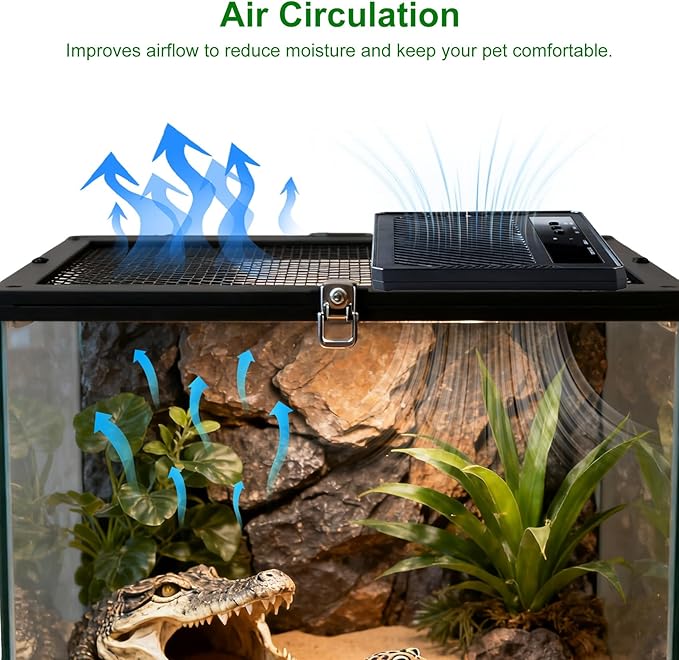Reptile Dual-Head Temperature & Humidity Fan – Quiet Automatic Climate Control - Image 8