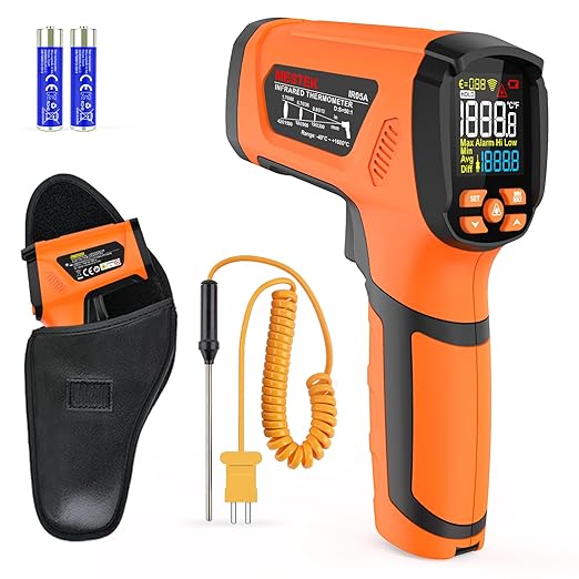 MESTEK Infrared Thermometer Temperature Gun -40℉~2912℉, High Temp Thermometer by MESTEK