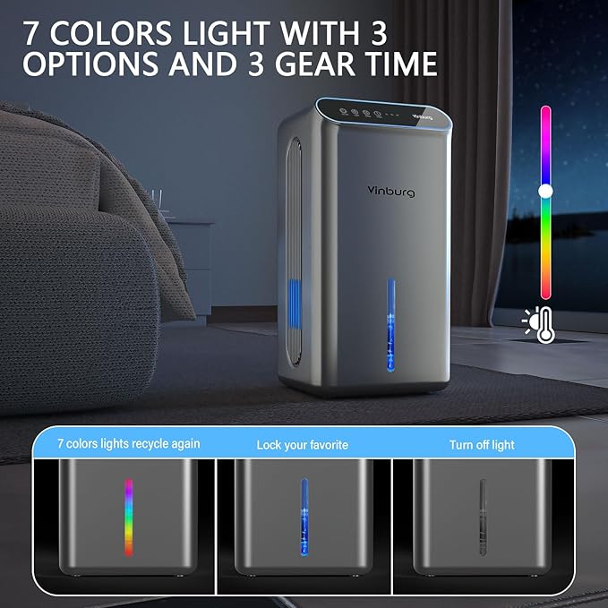 Dehumidifier for Basement Quiet Dehumidifiers for Home, Auto Shut-Off, Sleep - Image 6