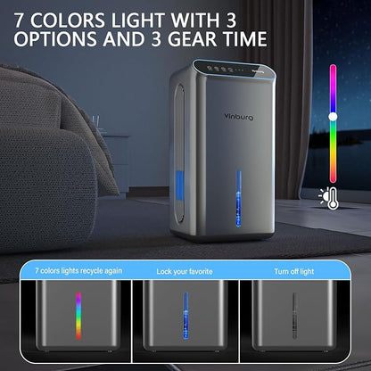 Dehumidifier for Basement Quiet Dehumidifiers for Home, Auto Shut-Off, Sleep - Image 6