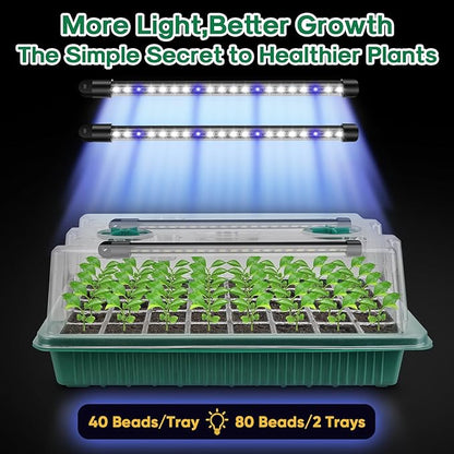 BlumWay Seed Starter Tray with Grow Light, 2 Pack 80 Cells Seedling Tray Kit - Image 8