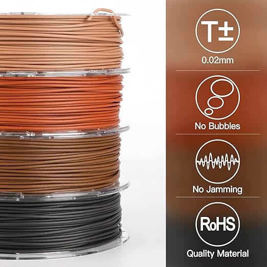 AMOLEN Wood PLA Filament Bundle 3D Printer Filament Wood Sets, 3D Printing - Image 4