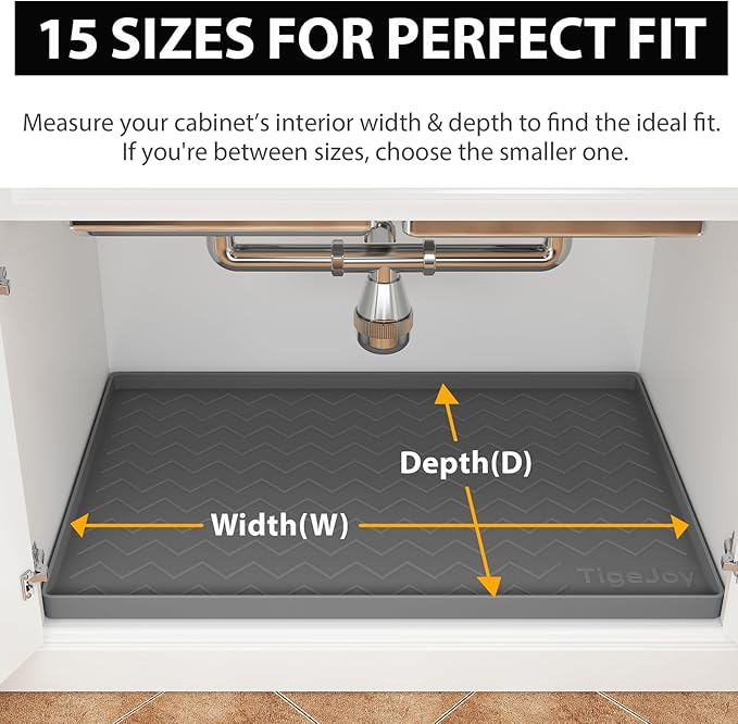 TigeJoy 25" x 19" Under Sink Mats - Image 7