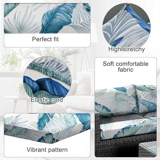 12Pcs Stretch Patio Cushion Covers Outdoor Couch Cover Replacement, Outdoor - Image 3