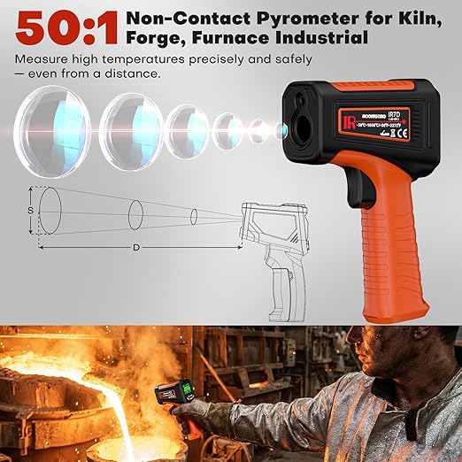 50:1 Infrared Thermometer Laser Temperature Gun -58℉~3272℉, Meat Food Pizza - Image 4