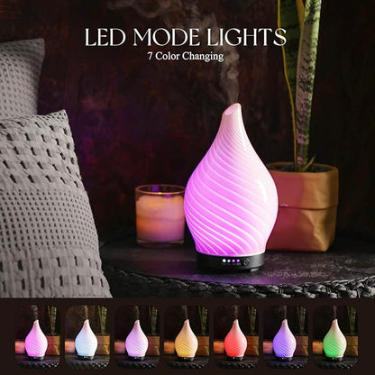 Porseme 150ml Essential Oil Diffuser Glass Color Changing Aroma Air Diffusers - Image 2