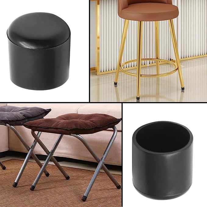 20 Pcs Round Rubber Furniture Leg Caps, 3/4" Vinyl Flexible Chair Leg Floor - Image 5