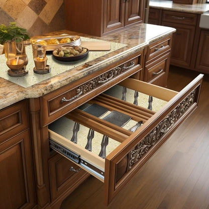 Beige Non-Adhesive Cabinet & Drawer Liner, 18in x 16FT, Durable Waterproof - Image 9