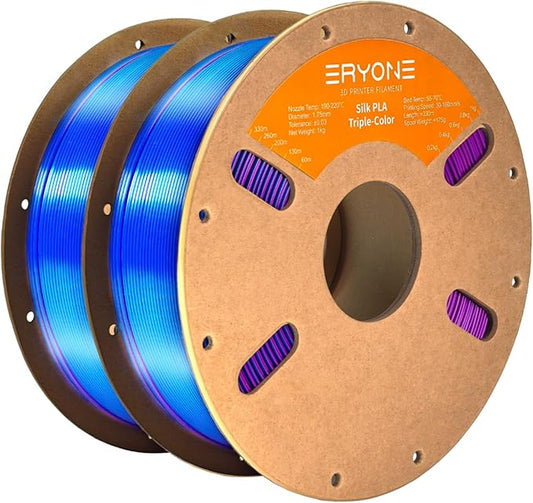 ERYONE Silk Tri Color PLA Filament 3D Printer 1.75mm +/- 0.03mm by ERYONE