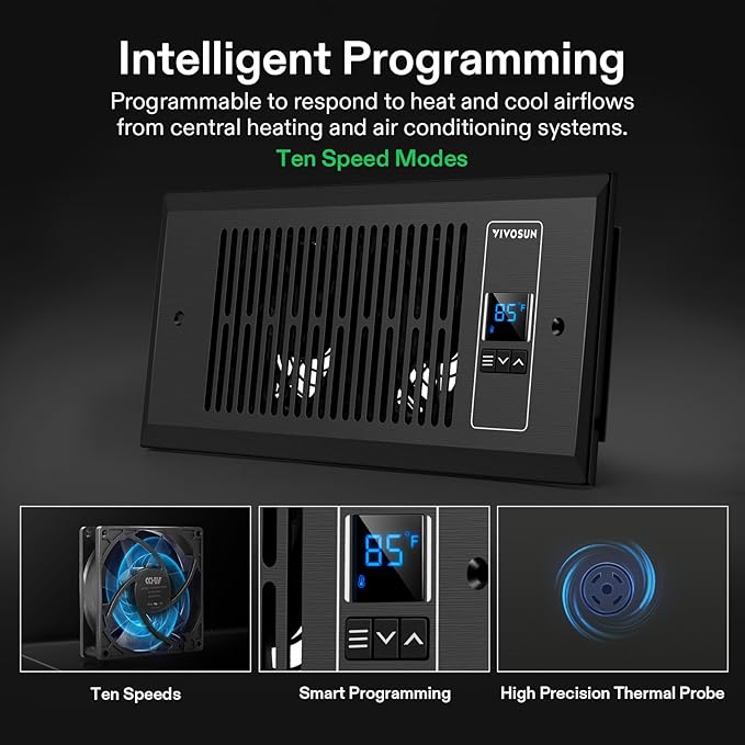 VIVOSUN Quiet Register Booster Fan, Smart Register Vent - Image 5
