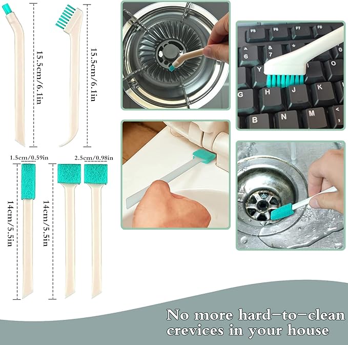 Small Household Cleaning Brushes by ELEMGULY, Micro Crevice Scrub Cleaner Tool - Image 3