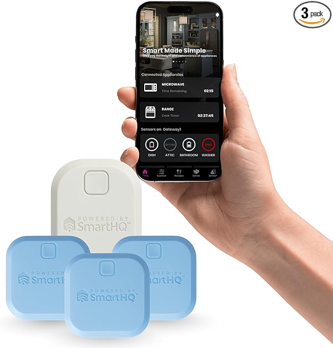 SmartHQ™ WiFi Water Leak Detector, Personal Security Water Leak Alarm by GEAppliances