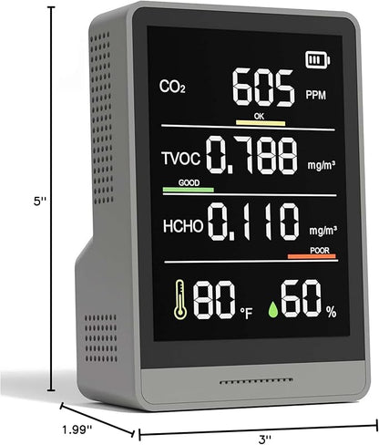 5-in-1 Professional Indoor Air Quality Monitor Indoor Portable CO2 Monitor | - Image 9
