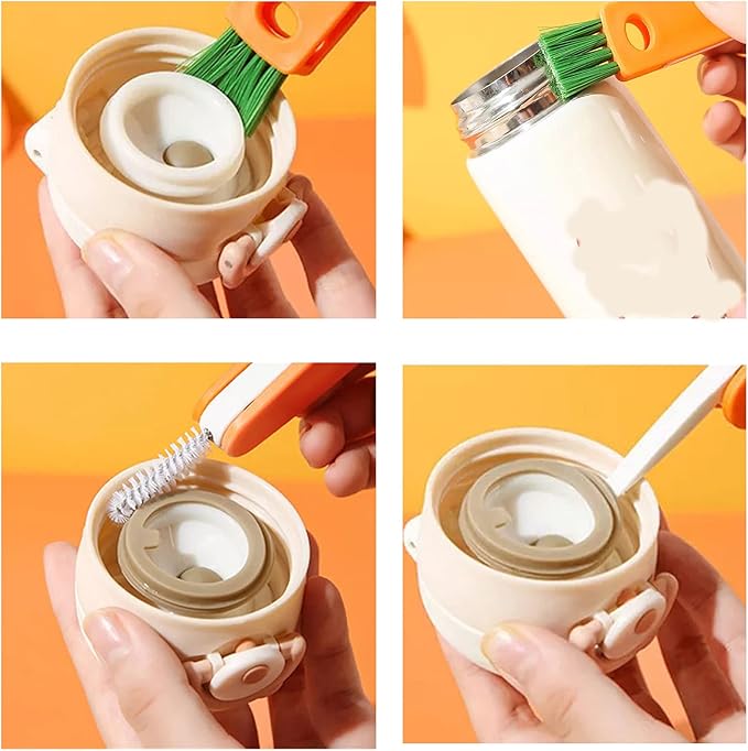 3 in 1 Multifunctional Mini Cup Glass Cover Cleaning Brush, Bottle Cleaning - Image 5