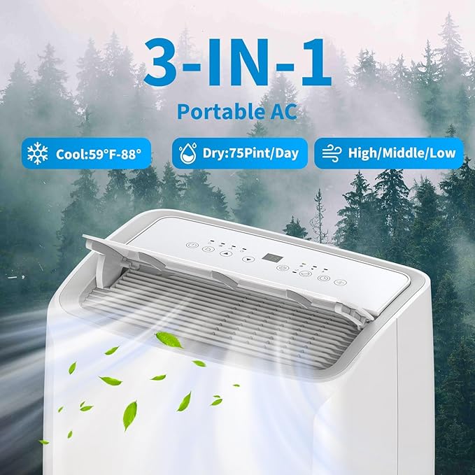 GarveeHome 14000 BTU Portable Air Conditioner, Quiet Portable AC Unit - Image 4