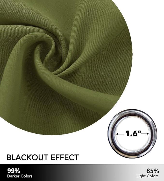 NICETOWN Olive Green Christmas Decoration Blackout Drape - Image 5