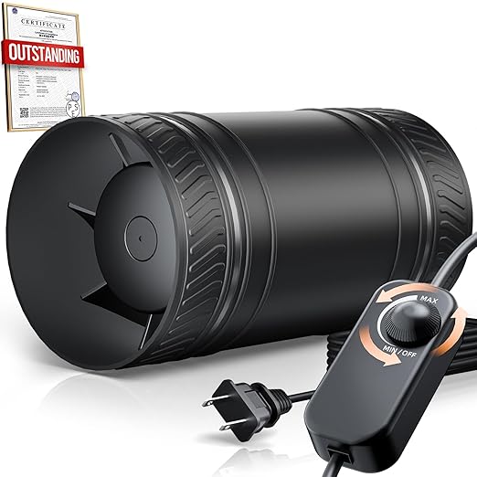 4 Inch Inline Duct Fan with Speed Controller, Upgraded Inline Fans by ONVEAN