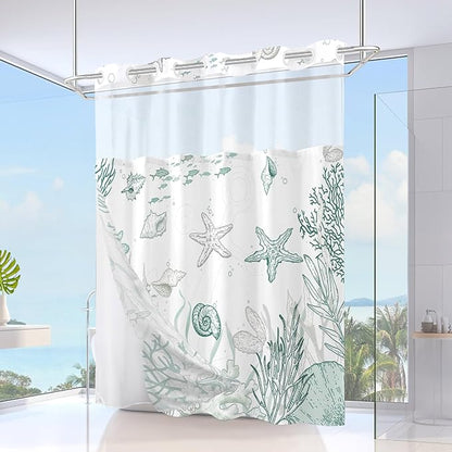 Extra Long No Hook Shower Curtain - Image 2