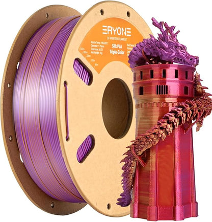 ERYONE Silk Tri Color PLA Filament 3D Printer 1.75mm +/- 0.03mm by ERYONE