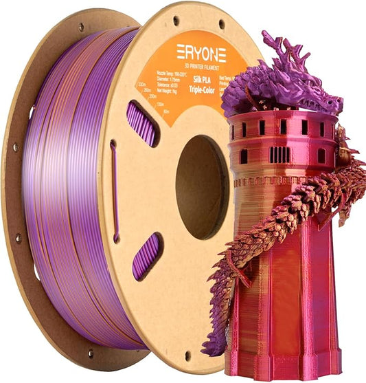 ERYONE Silk Tri Color PLA Filament 3D Printer 1.75mm +/- 0.03mm by ERYONE