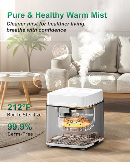 Mifasol Stainless Steel Humidifier, 3.3L/0.87Gal Steam Humidifier Large Room up - Image 2