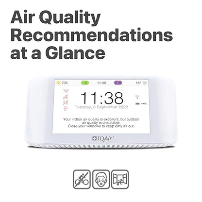 IQAir Air Quality Monitor Indoor, Swiss Design, Detects PM2.5, Temperature - Image 5