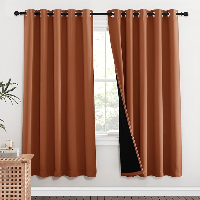 NICETOWN 100% Blackout Window Curtain Panels, Full Light Blocking Drapes by NICETOWN