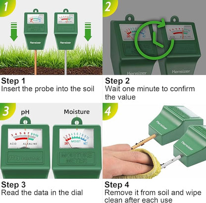 Kensizer Soil Tester, Soil Moisture/pH Meter, Gardening Farm Lawn Test Kit Tool - Image 5