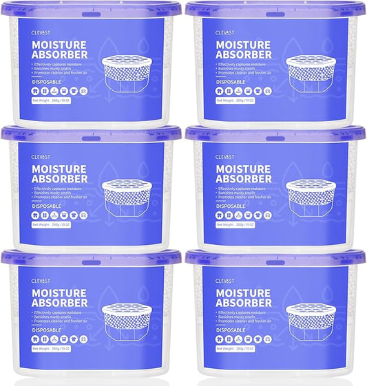 CLEVAST Moisture Absorber Boxes 6 Pack, 10 Oz Dehumidifier by CLEVAST