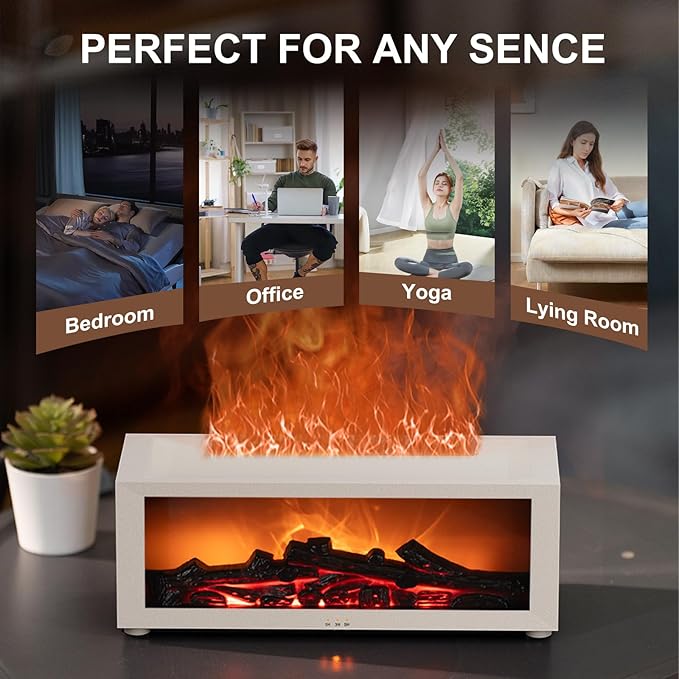 Fireplace Diffuser Humidifier, Fireplace Aromatherapy Essential Oil Diffuser - Image 6