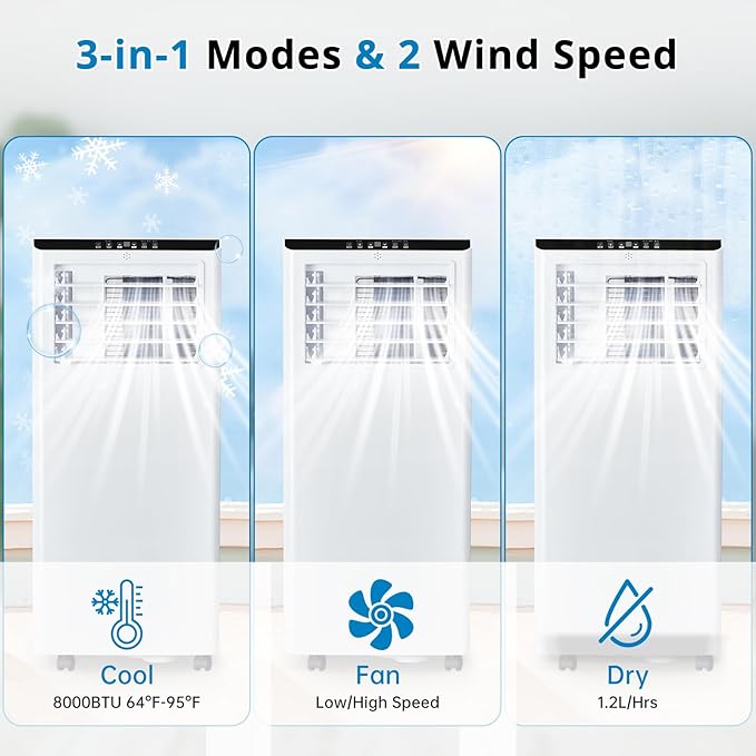 GarveeLife 8000 BTU Portable Air Conditioner - Image 3
