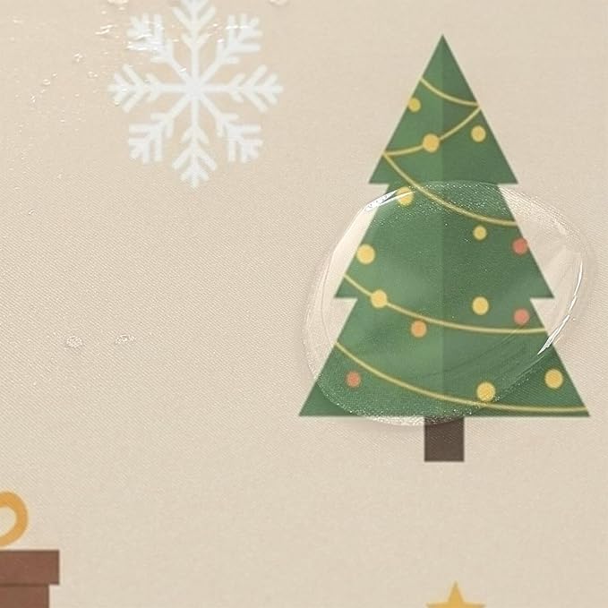 Christmas Tree Beige Shower Curtain Liner 72×72 inch - Image 4