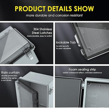 Waterproof Electrical Junction Box, IP67 Plastic Weatherproof Outdoor WiFi - Image 4