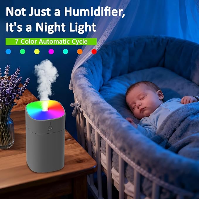 Portable Mini Humidifiers for Bedroom, 400ml Aroma Diffuser for Home Personal - Image 3