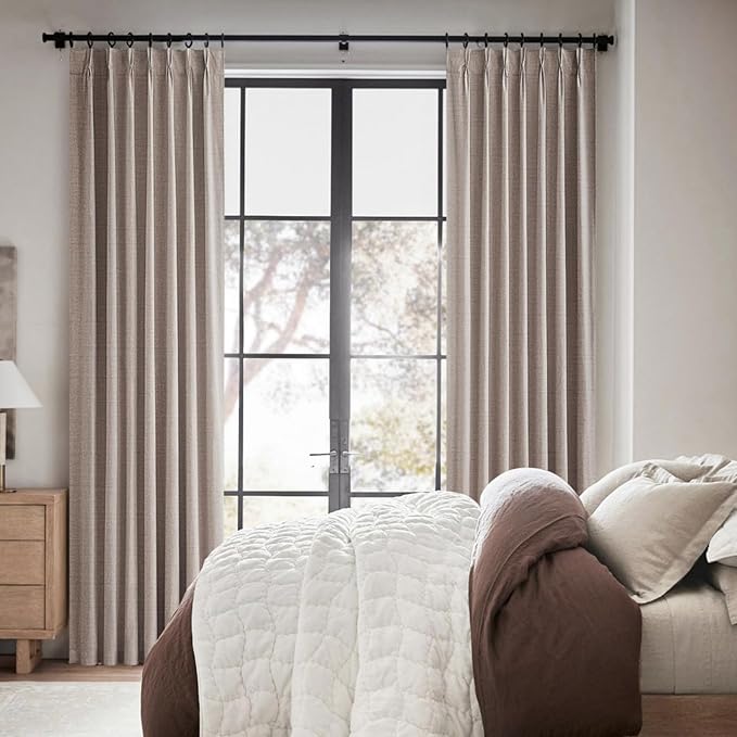 Pinch Pleated Curtains 108 Inches Long Full Blackout Curtains Panel - Image 8