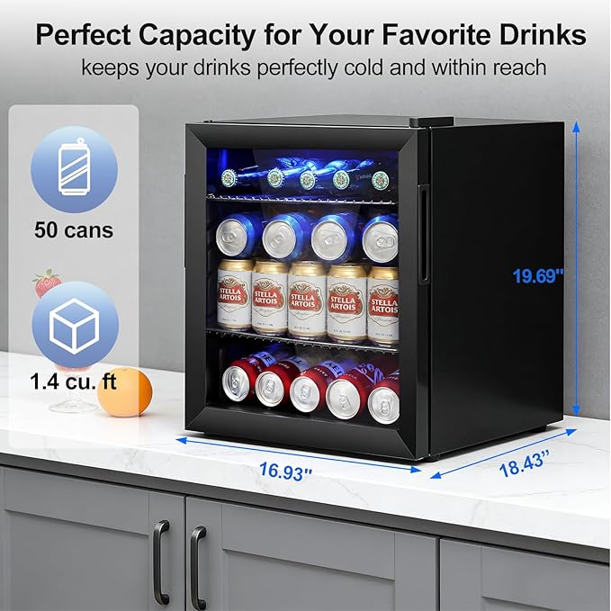 50 Can Mini Beverage Refrigerator - Image 3