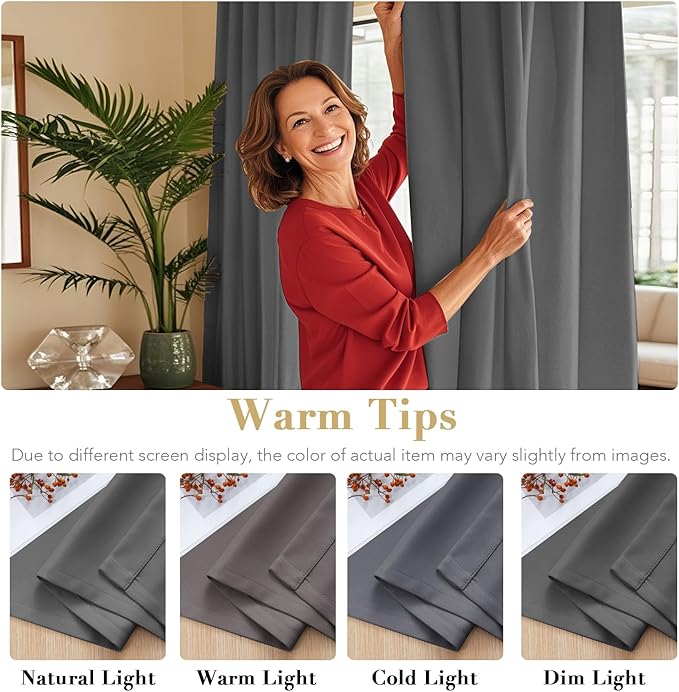 H.VERSAILTEX Blackout Curtains Thermal Insulated Window Treatment Panels Room - Image 6