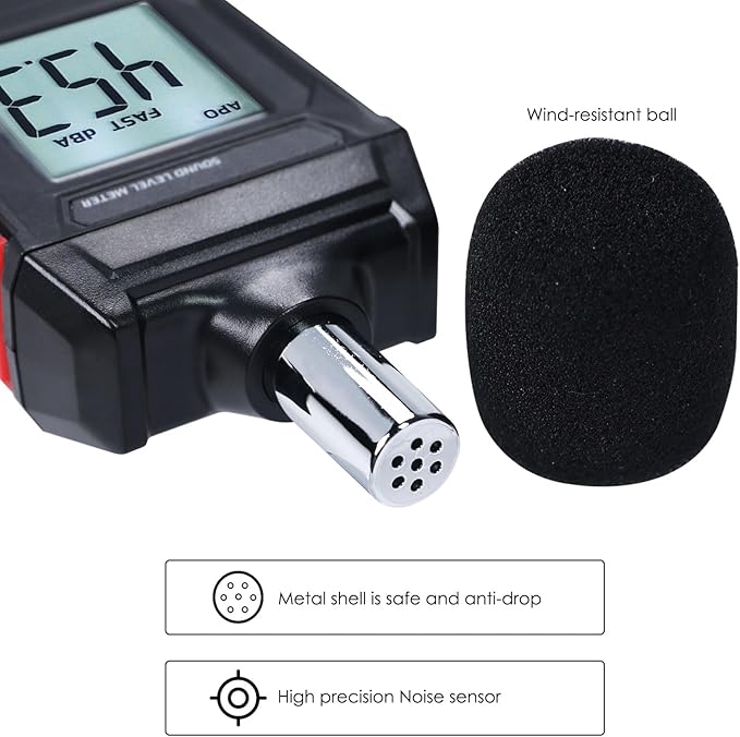 Noise Decibel Meter Portable Sound Level Meter SPL Meter 30 to 130dBA Range - Image 5