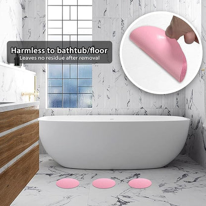 24 PCS Bathtub Non Slip Stickers Pink Adhesive Decals Round Shape Anti Slip - Image 2