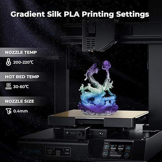 AMOLEN Silk PLA Filament Bundle, 3D Printer Filament Gradient 1.75mm Silk Shiny - Image 4