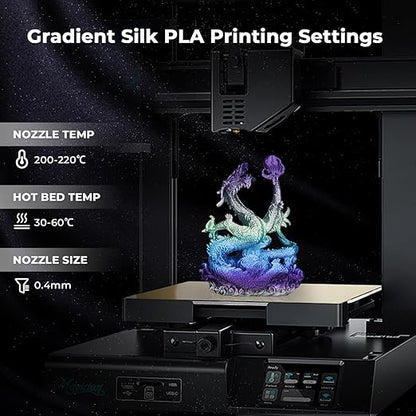 AMOLEN Silk PLA Filament Bundle, 3D Printer Filament Gradient 1.75mm Silk Shiny - Image 4