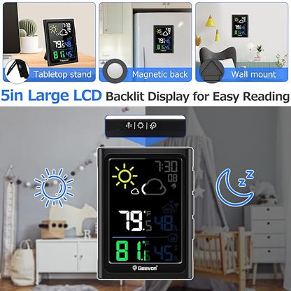 Geevon Indoor Outdoor Thermometer Wireless Weather Station - Image 2