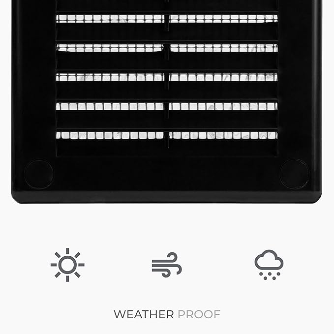 2-Pack 4" x 4" Square Air Vent Cover – Black Plastic Vent Deflector - Image 6