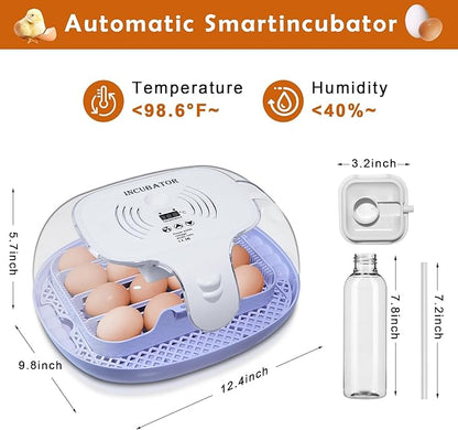 16 Egg Incubator with Automatic Egg Turning and Humidity Control, 360 Degree - Image 2