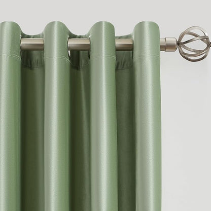 BULBUL Elegant Sage Green Velvet Curtains 102 inches Luxury Living Room Curtain - Image 2