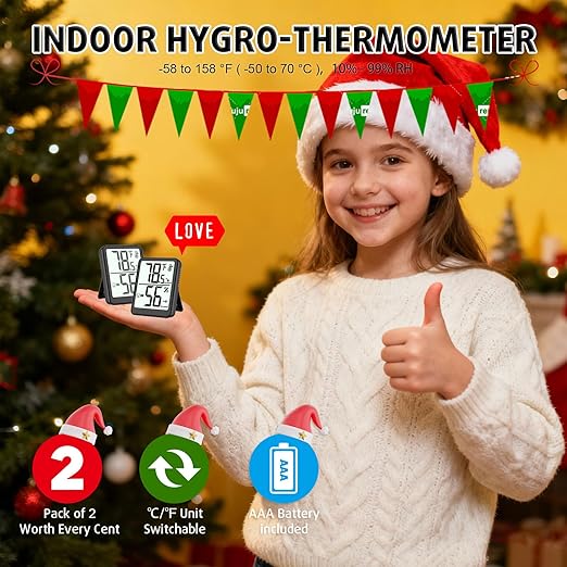 2-Pack Room Thermometer Indoor Hygrometer - Image 2