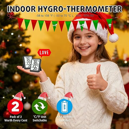 2-Pack Room Thermometer Indoor Hygrometer - Image 2